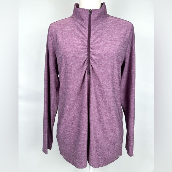 Eddie Bauer Tops - Eddie Bauer Performance 1/2 Zip Top Jacket Lightweight Purple Large Exercise